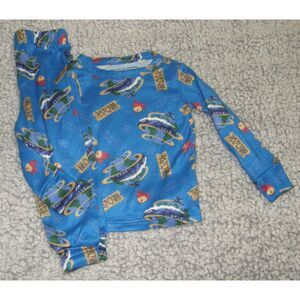NEW Boys Sz 2 Toddler Christmas Holiday Snug Fitting Stretchy 2 Pc Pajama Set